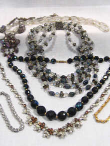 Appraisal: Costume jewellery A quantity of costume jewellery comprising vintage diamante