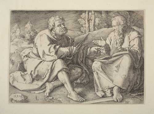 Appraisal: LUCAS VAN LEYDEN Saints Peter and Paul Seated in a