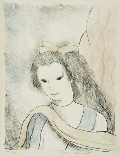 Appraisal: MARIE LAURENCIN Belle Color lithograph x mm x inches full