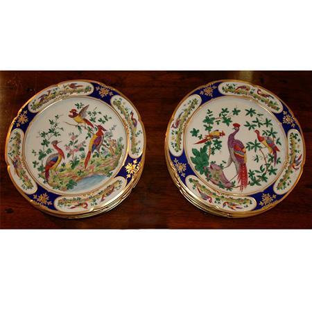 Appraisal: Set of Twelve Chelsea Style Porcelain Service Plates Estimate -