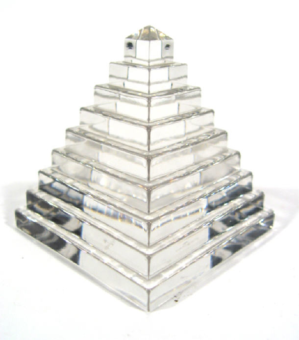 Appraisal: Villeroy and Boch glass pyramid paperweight etched factory mark to