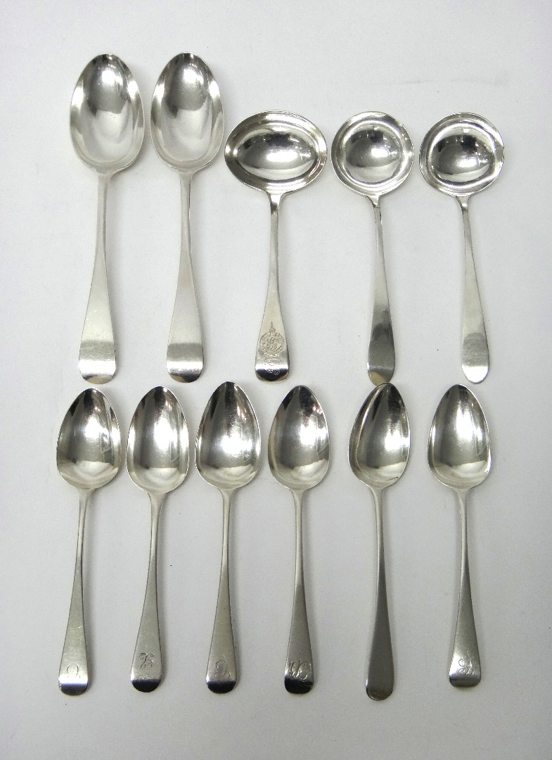 Appraisal: Silver Old English pattern table flatware comprising a pair of