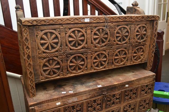 Appraisal: AN AFGHAN RUSTIC CEDAR DOWRY CHEST WITH LIDDED TOP AN