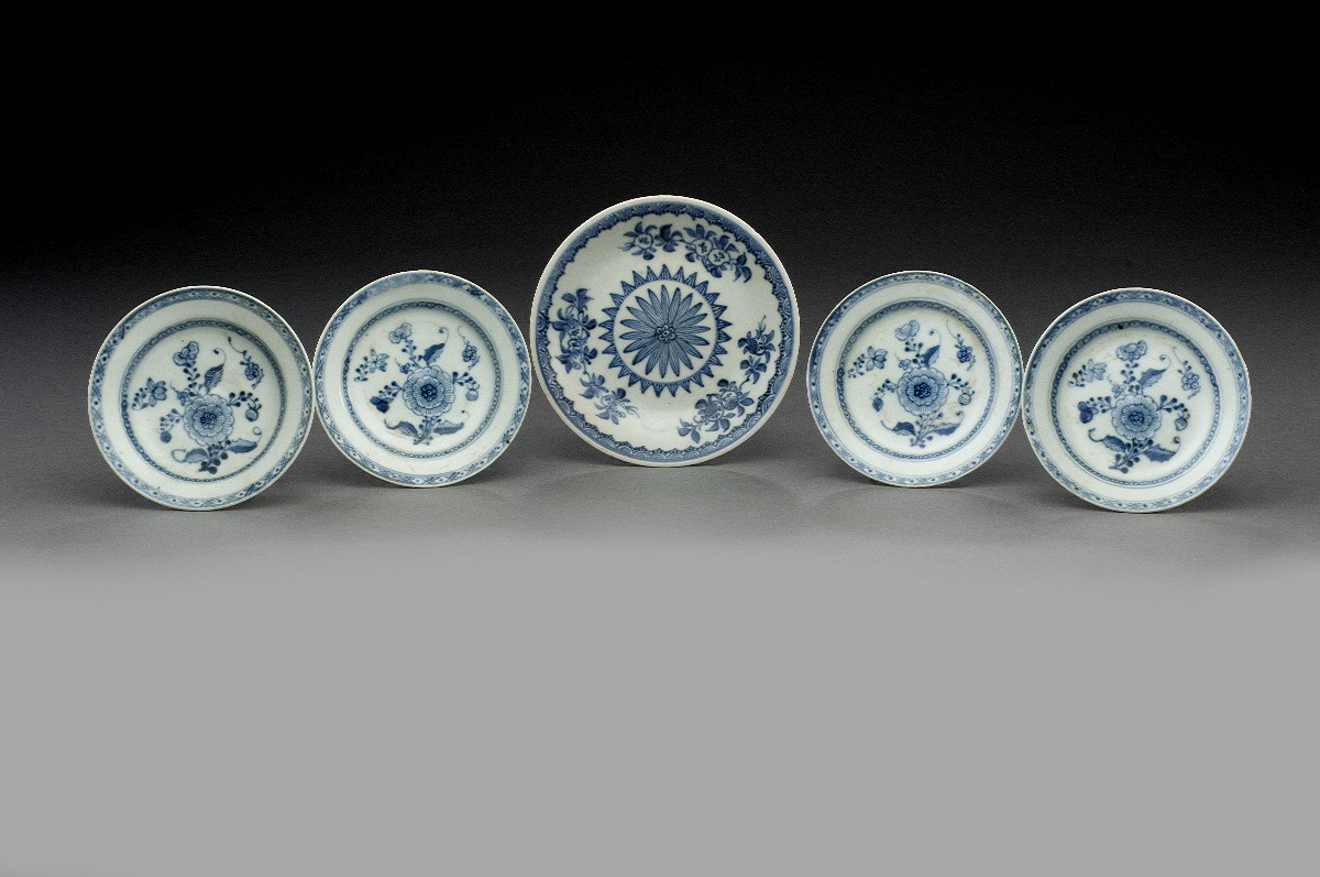 Appraisal: SET OF FOUR CHINESE PORCELAIN BLUE AND WHITE DISHES FROM