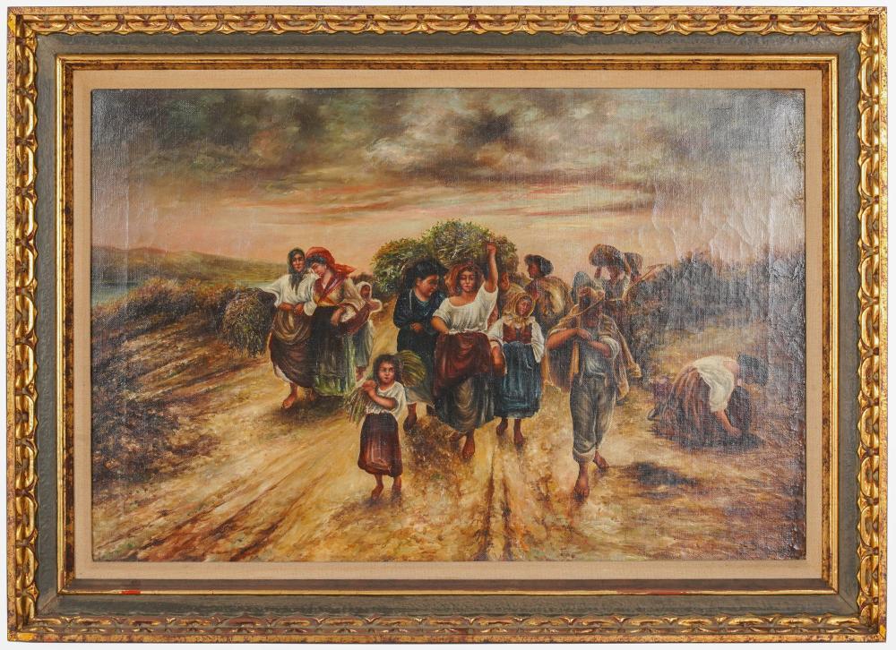 Appraisal: GEROLAMO INDUNO - PEASANTSoil on canvas signed lower right Condition