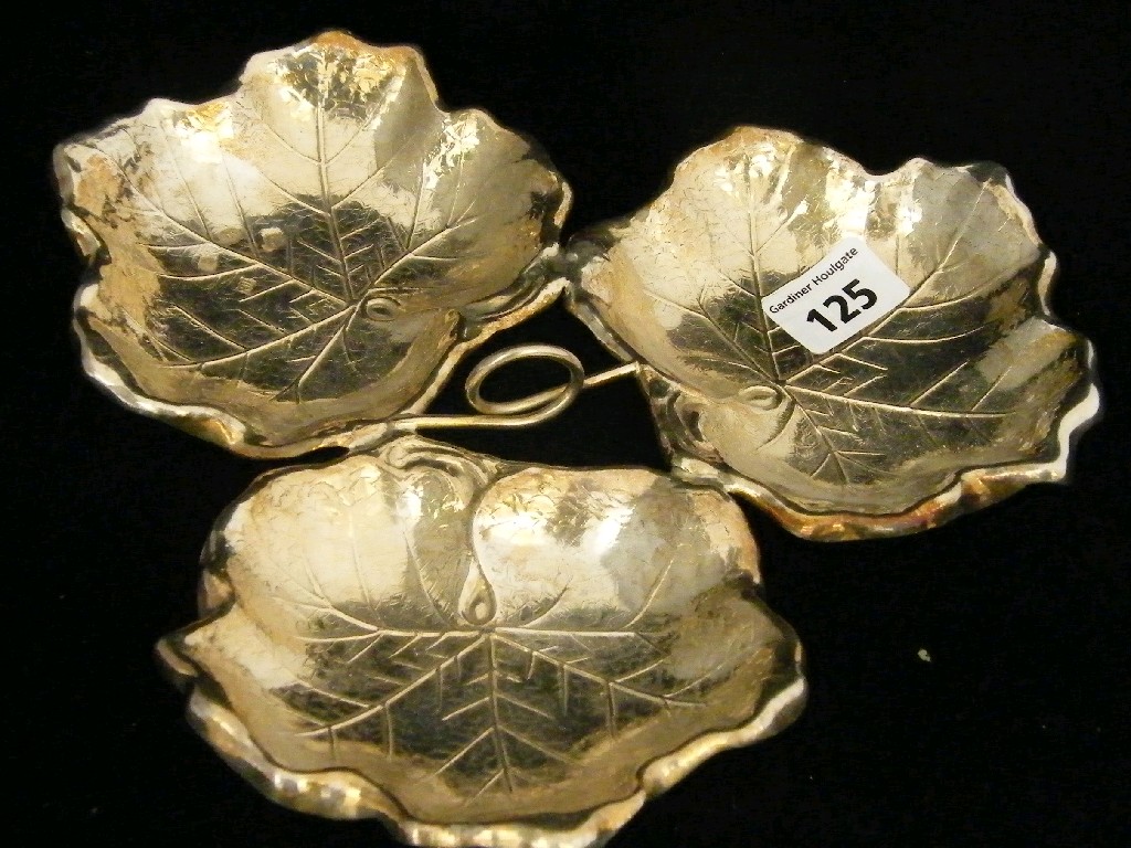 Appraisal: Modern silver trefoil leaf dish wide maker RLL Sheffield oz