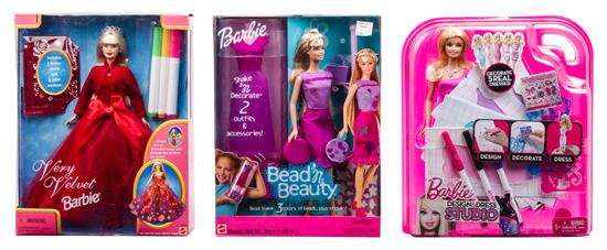 Appraisal: Sale Lot Three Activity Barbies model w including Bead 'n