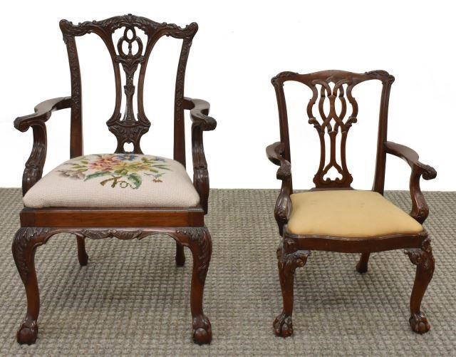 Appraisal: lot of Miniature doll size Chippendale style mahogany armchairs th