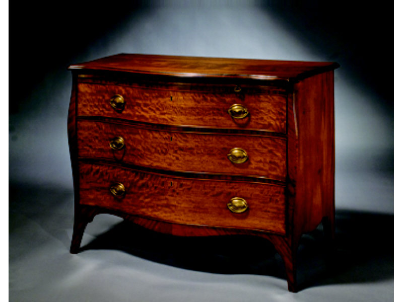 Appraisal: EXCEPTIONAL GEORGE III MAHOGANY THREE DRAWER CHEST With serpentine front