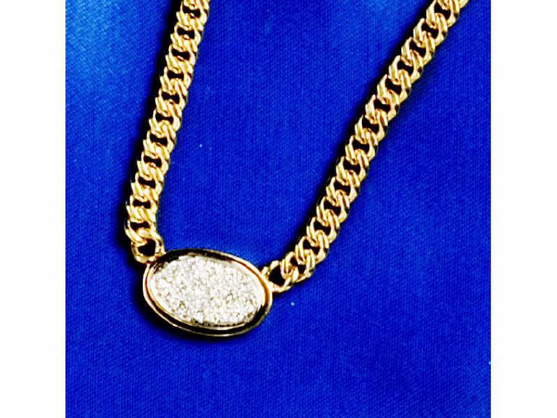 Appraisal: DIAMOND NECKLACE k yellow gold oval bezel surrounding white gold