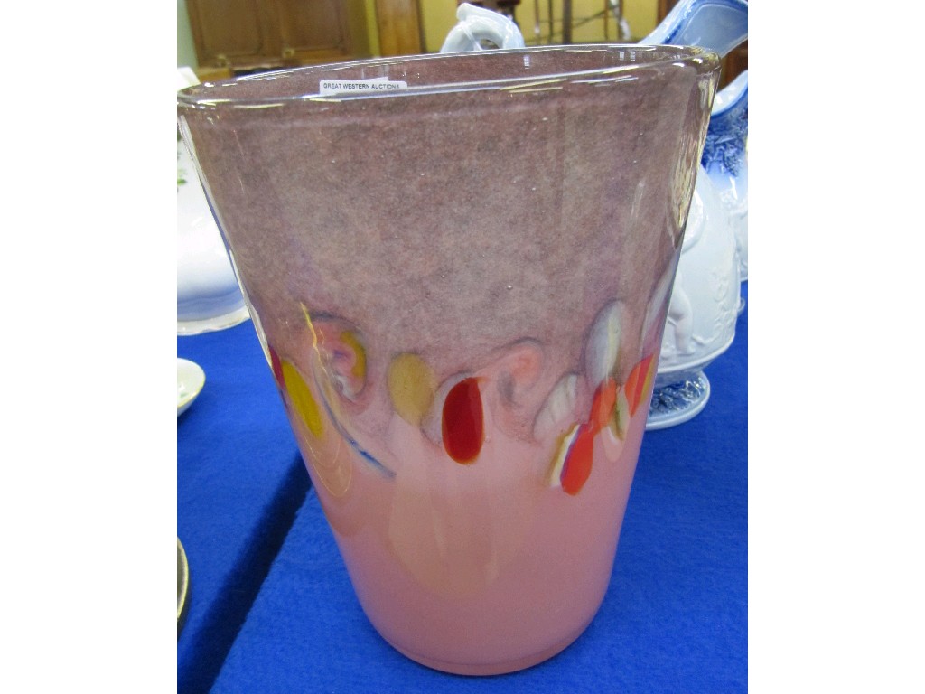 Appraisal: Strathearn pink glass bucket vase