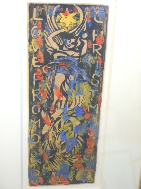 Appraisal: Quentin Bell - Christmas Bookmark gouache on linocut print cm