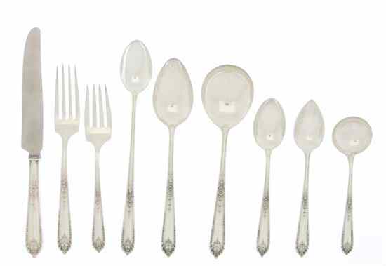 Appraisal: An American Sterling Silver Partial Flatware Service for Twelve Alvin