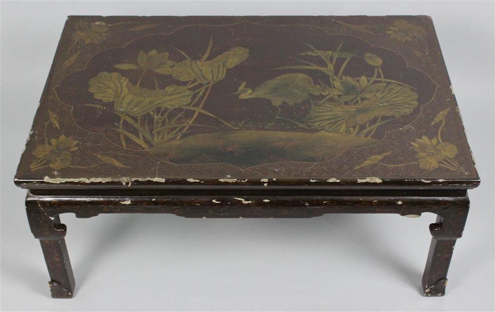 Appraisal: CHINESE EXPORT LACQUER LOW TABLE TH CENTURY the rectangular top