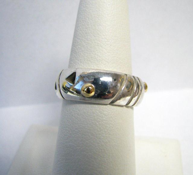 Appraisal: John Atencio Sterling and K yellow gold Echo Ring size