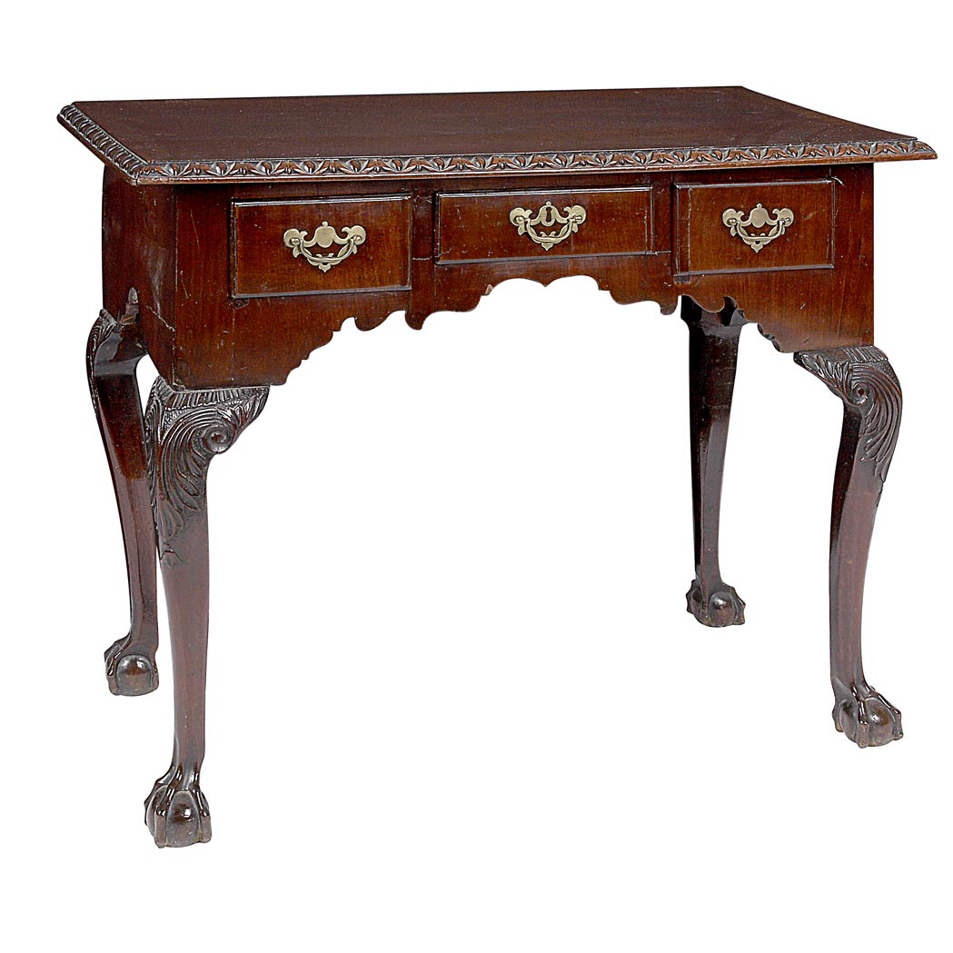 Appraisal: George II Mahogany Dressing Table Possibly Irish The rectangular banded