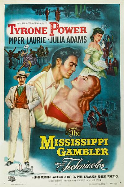 Appraisal: The Mississippi Gambler Universal one-sheet condition A- linen-backed x in