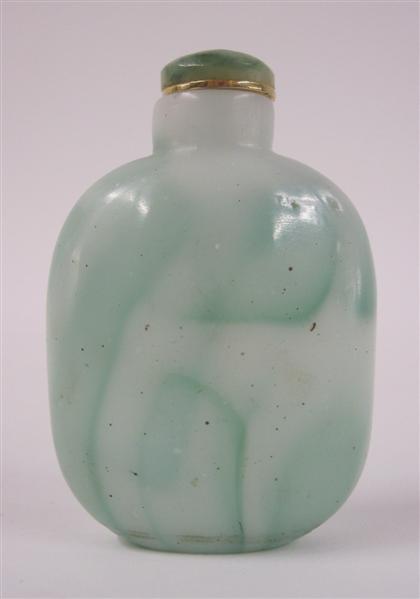 Appraisal: Chinese glass faux jade snuff bottle th th century