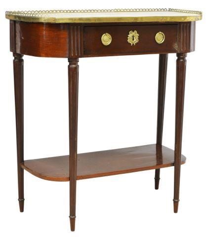 Appraisal: French Louis XVI style mahogany demilune console table th c