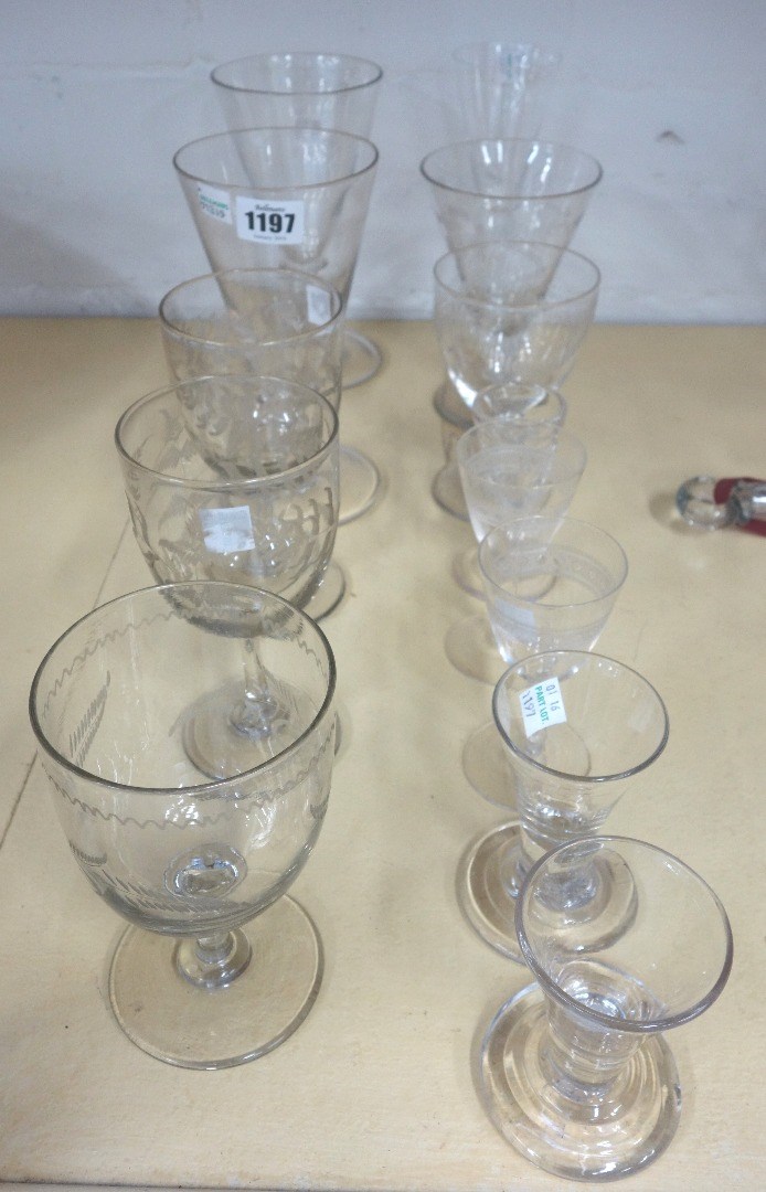 Appraisal: A quantity of mainly th century drinking glasses including two