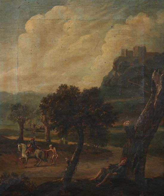 Appraisal: MANNER OF JACQUES D'ARTHOIS LANDSCAPE WITH ST MARTIN AND THE