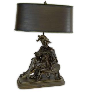 Appraisal: Large Antique French Metal Sculpture Artist Now As a Lamp