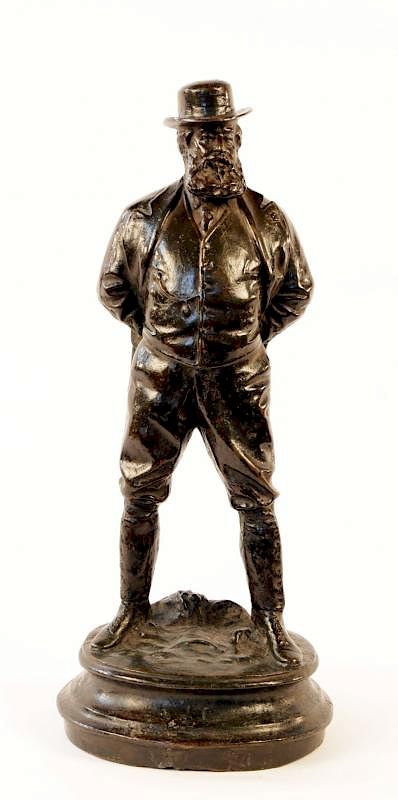 Appraisal: Bronze Figure of a Rugged Gentleman with Hat and Cigar