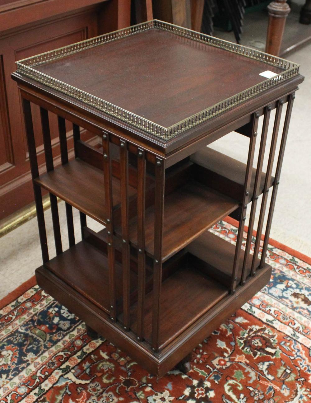 Appraisal: REVOLVING MAHOGANY BOOKCASE American early th century having a square