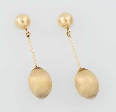 Appraisal: A Pair of Ladies' Gold Earrings k yellow gold earrings