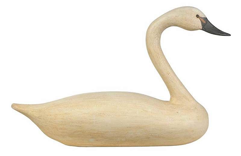 Appraisal: Attributed Charles Birdsall Swan Decoy American mid to late th