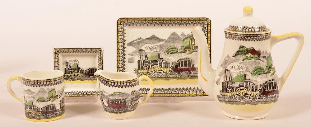 Appraisal: Five Pieces of Railway Pattern China Five Pieces of Railway