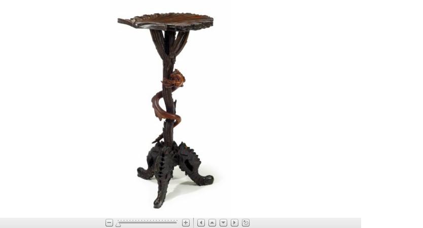 Appraisal: Continental carved walnut grotto stand th century