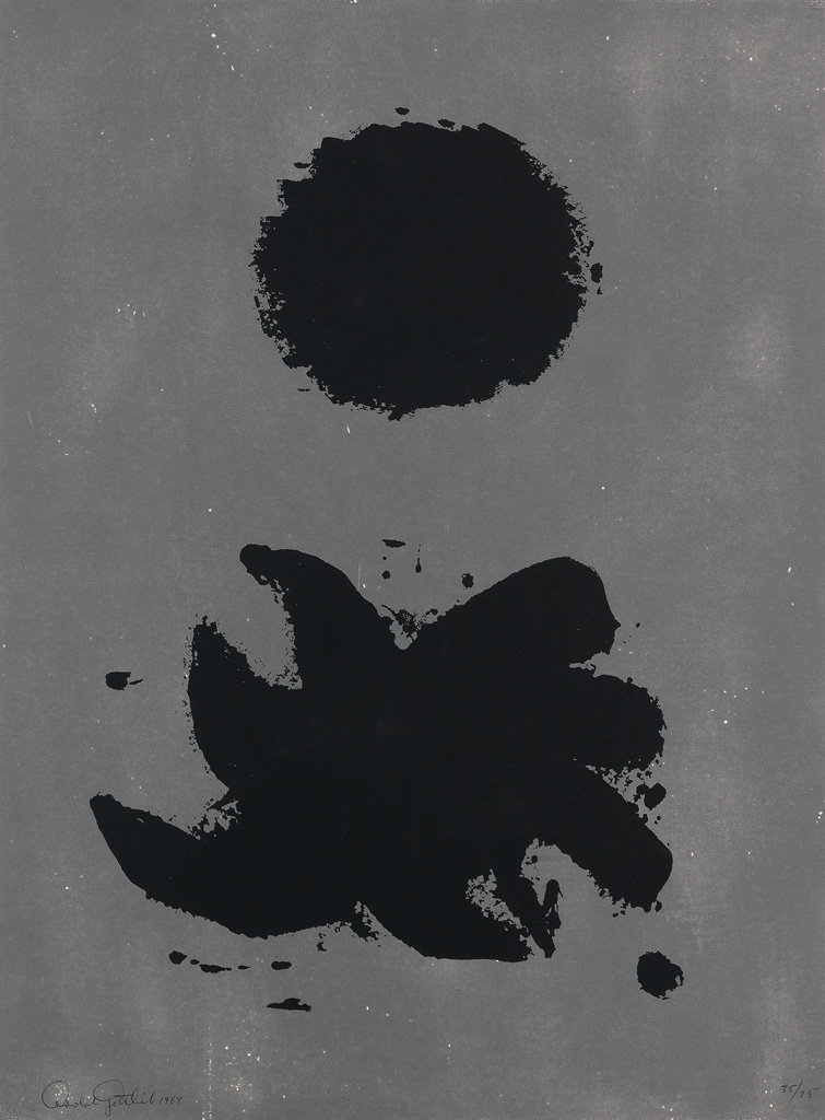 Appraisal: ADOLPH GOTTLIEB Black and Gray Color screenprint x mm x