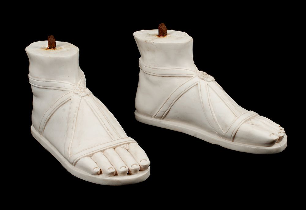 Appraisal: A Pair of Italian Marble Feet A Pair of Italian