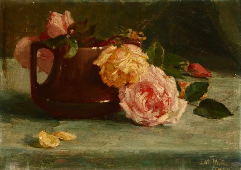 Appraisal: Edith White - Berkeley CA Still Life with Pink and