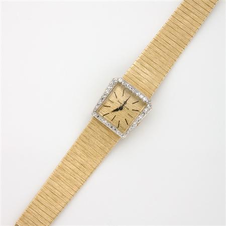 Appraisal: Gold and Diamond Wristwatch Baume Mercier Estimate -