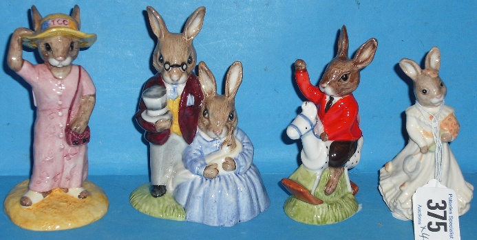 Appraisal: Royal Doulton Bunnykins Figures Sightseer DB Father Mother and Victoria