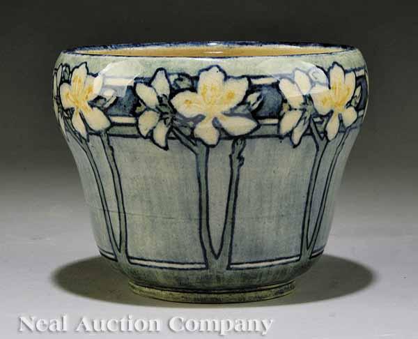 Appraisal: A Newcomb College Art Pottery High Glaze Jardini re decorated