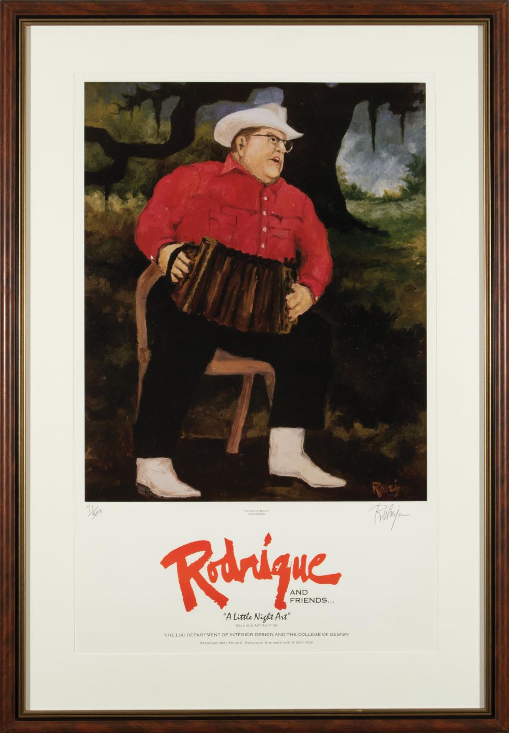 Appraisal: George Rodrigue American Louisiana - My White Boots LSU Department