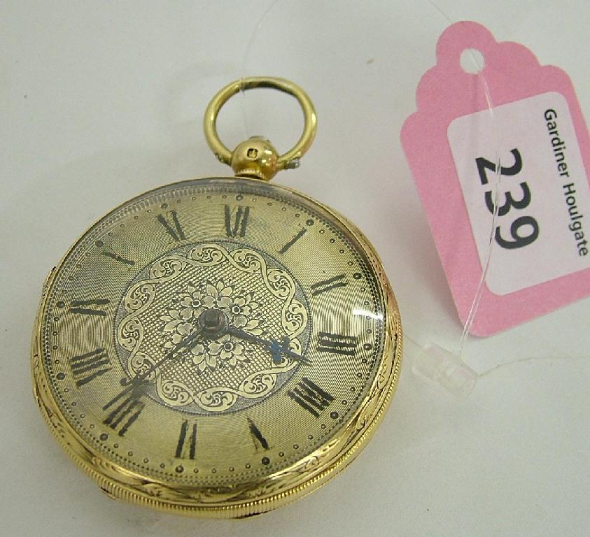 Appraisal: Mid th century k fusee lever pocket watch hallmarked London