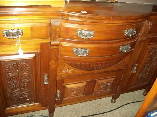 Appraisal: A LATE VICTORIAN BOW FRONTED MAHOGANY SIDEBOARD BASE