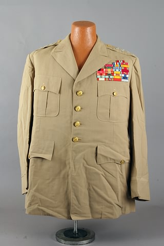 Appraisal: Summer weight uniform featuring bullion rank insignia Uniform features nine