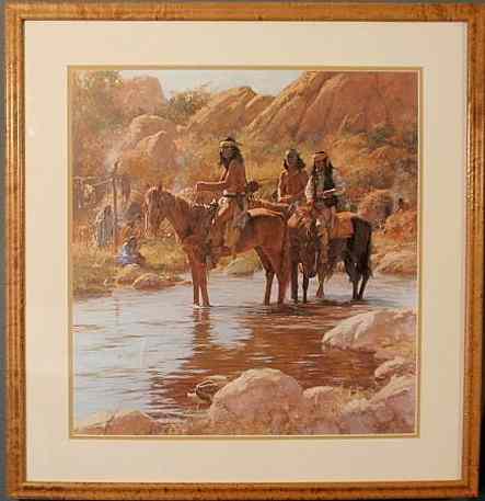 Appraisal: Howard Terpening limited edition print of American Indians titled Soldier