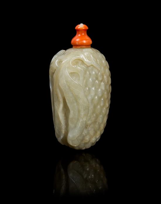 Appraisal: Sale Lot A Chinese Carved Jade Snuff Bottle th century