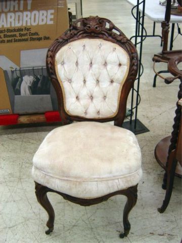 Appraisal: CARVED MAHOGANY CHAIR