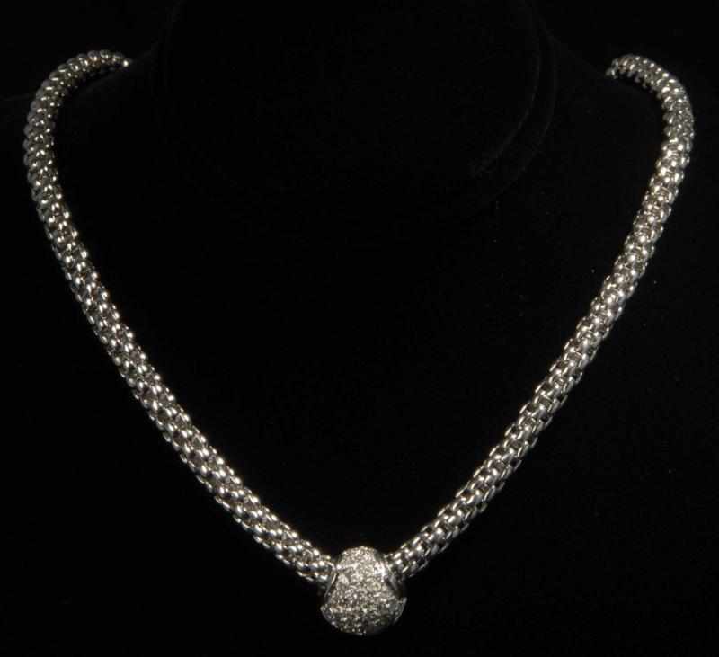 Appraisal: K W Gold Diamond Necklace Description Diamonds ctw Condition Excellent