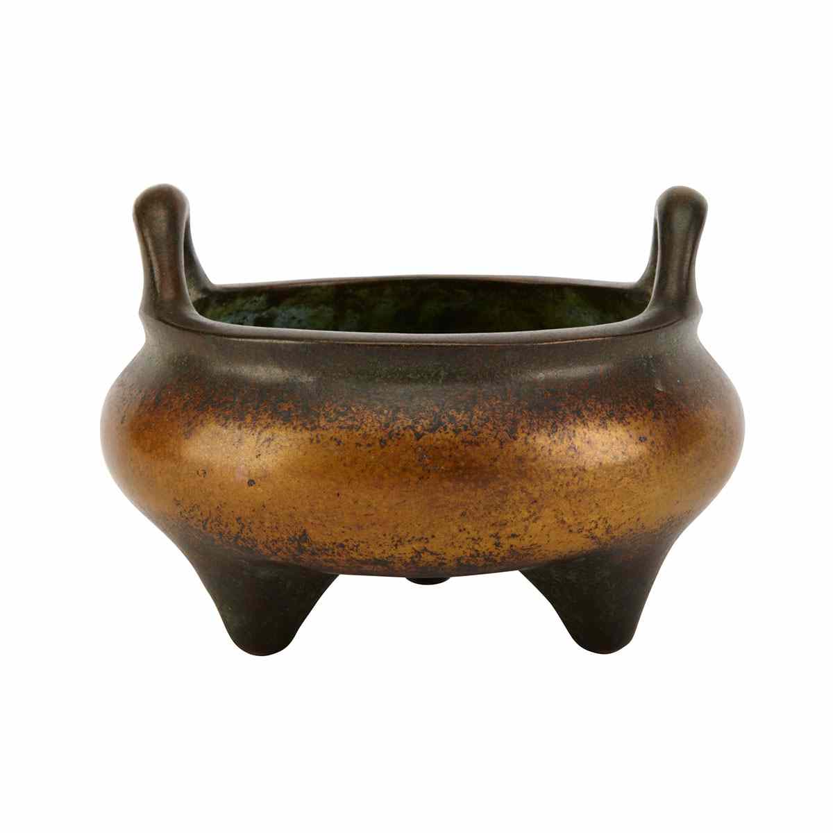 Appraisal: Bronze Tripod Censer th Century The body of bulging shape