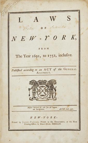 Appraisal: NEW YORK Laws of New-York from to inclusive New York