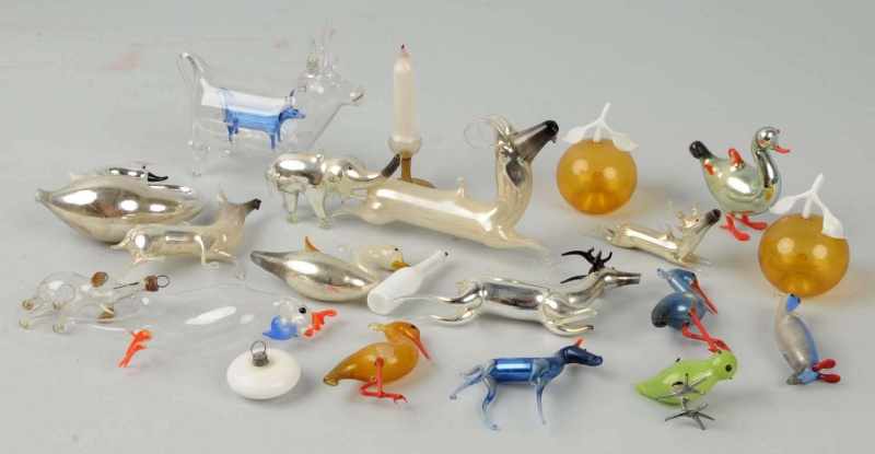 Appraisal: Lot of Free Blown Glass Christmas Decorations Description Includes over