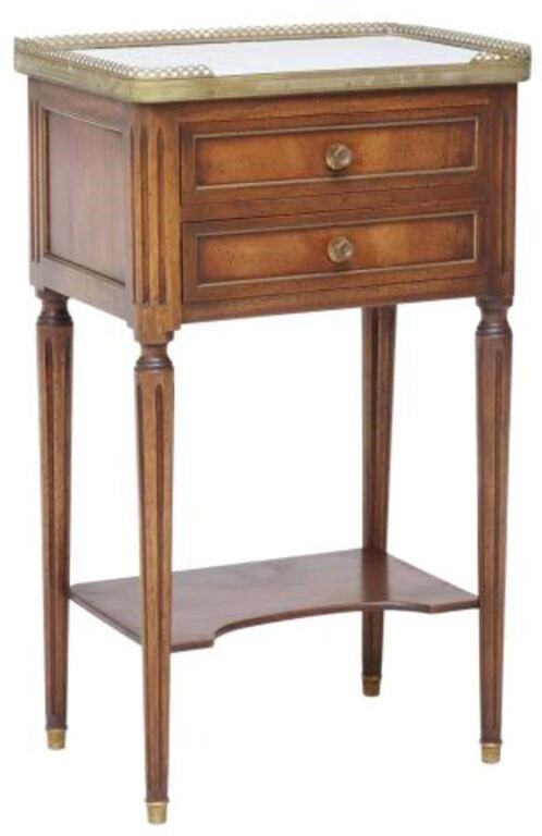 Appraisal: French Louis XVI style mahogany bedside table th c having